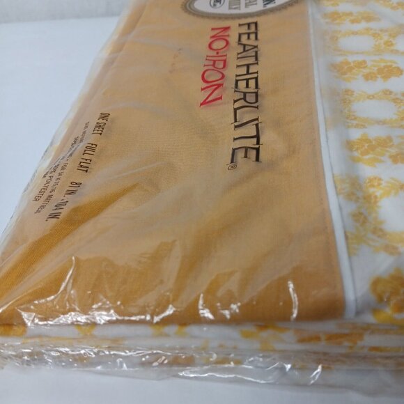 Cannon Royal Family Sheet Full Flat Cameo Rose Gold Yellow Featherlite Vintage - Picture 10 of 10